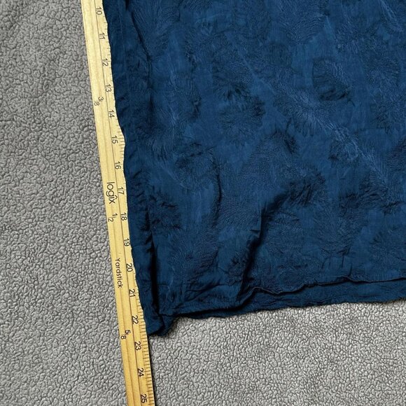 Chico's Pants Womens 2 US Large Blue Jacquard Wide Leg Palazzo Pull-On Culottes - Picture 12 of 13